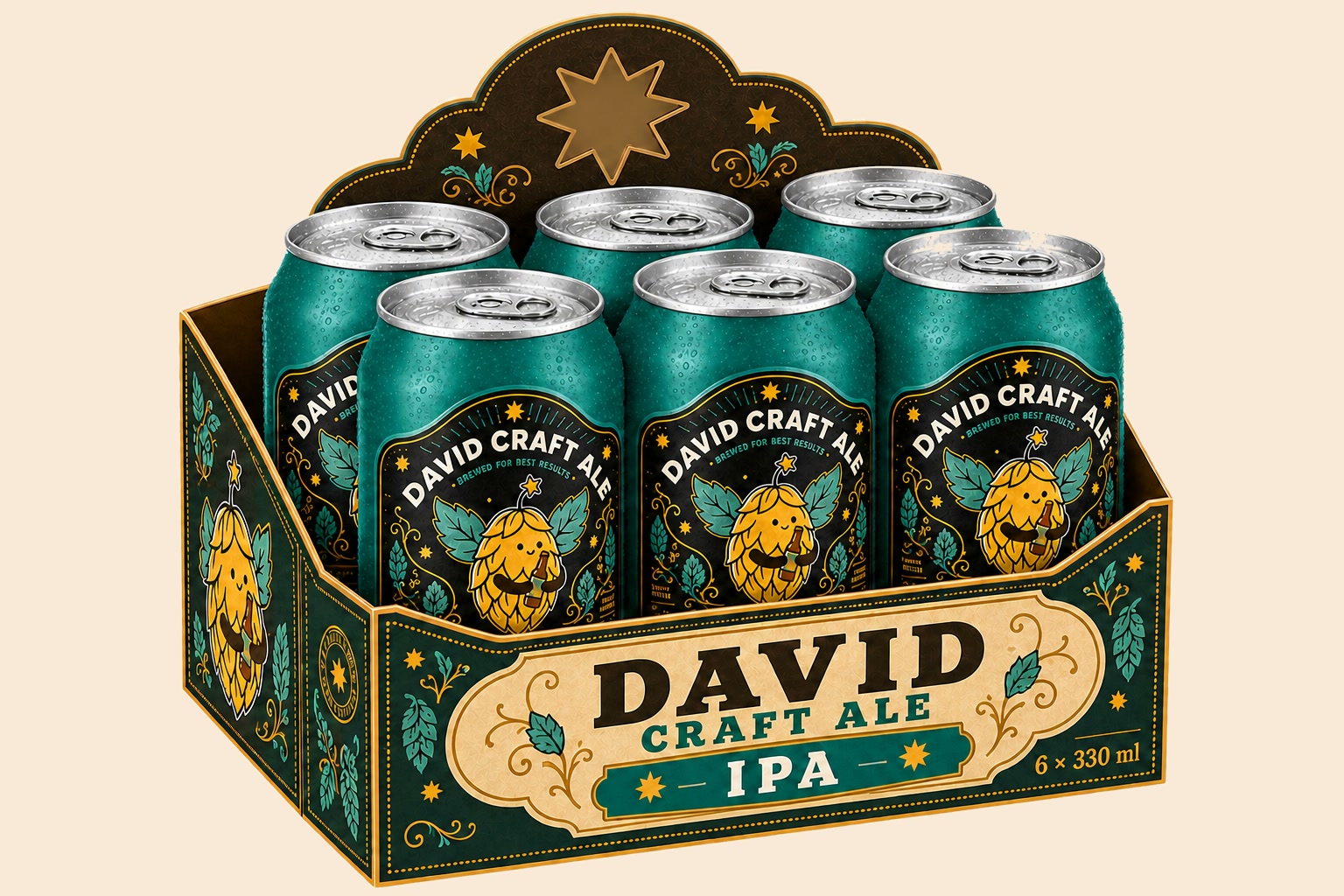 Pachet de șase doze IPA în cutia lui
